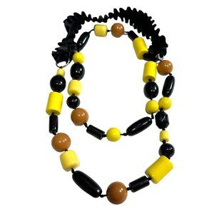 DESIGNER JUSTIN GUINTA STATEMENT NECKLACE SUBVERSIVE YELLOW BLACK 24"